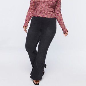 Forever 21+  Plus Size High-Rise Split Flare Jeans